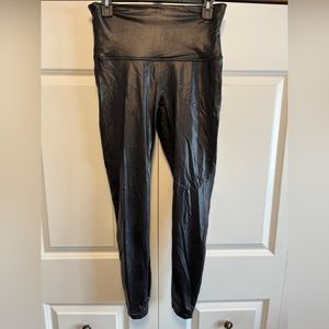 XL Spanx black faux leather leggings EUC